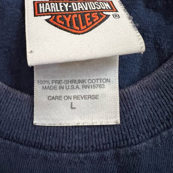 Harley Davidson Shirt Mens Large Jester USA Made Blue St. Croix Wisconsin - Picture 5 of 7